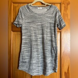 Cherish Heathered Gray Women's T-Shirt Dress with Pockets